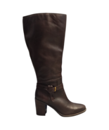 Naturalizer Kamora Riding Boots Womens US 9.5W Brown Leather Wide Calf S... - $53.73 CAD