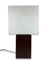 Modern Wood Finish Rectangular Table Lamp - £25.10 GBP