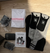 Heated Socks Unisex Washable Rechargeable APP Control Sz L Gray/Black NEW - £21.38 GBP