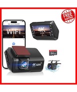 4K+1080P Dual Dash Cam with Wi-Fi &amp; Night Vision – Free 64GB Card Included - $1,266.35 MXN