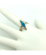 SILVER CLOUD turquoise &amp; sterling silver ring - size 8 vintage southwestern - $30.00