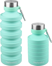 Collapsible Water Bottle, Reuseable BPA Free Silicone Foldable Water Bottles for - £13.81 GBP