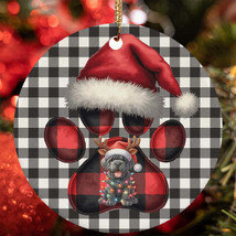 Reindeer Neapolitan Mastiff Dog Buffalo Plaid Christmas Ornament Gift Tr... - $15.79