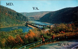 Harpers Ferry WV Shenandoah River Joins Potomac West Virginia Vintage Postcard - £3.82 GBP
