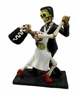 Ebros Wedding Foxtrot Dance Skeleton Frankenstein Skull Bride And Groom ... - £29.88 GBP