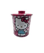 Hello Kitty Sanrio Tin Kitchen Canister Round Cookie Jar Pink White NWT - $24.99