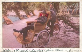 Palma Spiaggia Coach ~ Actor Joseph Jefferson IN Suo Bici Sedia ~1904 Cartolina - £8.67 GBP