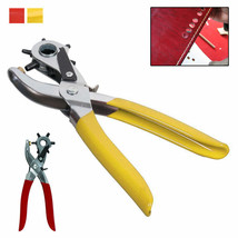9&quot; Rubber Gripped Carbon Steel 6 Size Revolving Leather Hole Punch Tool ... - $17.09