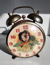 Vintage 1970s Hubert Lion Robertshaw Lux Time Red Alarm Clock Harris Bank - £4.73 GBP