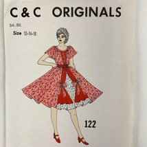 C &amp; C Originals 122 Square Dance Swing Western Dress Pattern Size 12 14 16 Uncut - £14.64 GBP