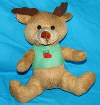 Kellytoy Reindeer Christmas Deer Moose 8&quot; Brown Plush 2012 Stuffed Soft Toy - £6.91 GBP