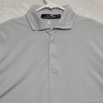RLX Ralph Lauren Polo Shirt Mens M Medium Stripped White Black Gray Camp... - $34.87