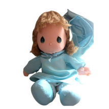 Soft Plush Baby Girl Doll Blue Dress Cuddly Adorable - $179.80 MXN