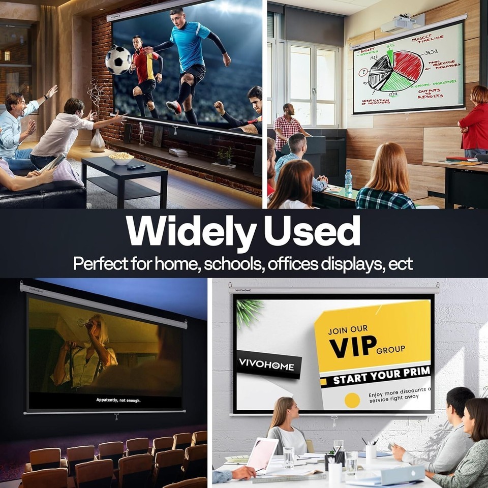 Portable 80 Inch White Projector Screen - 4K Ready for Movies & Presentations Item image 10
