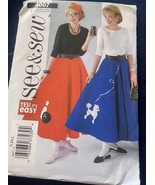 Butterick See &amp; Sew 4007 Retro Skirt Petticoat &amp; Appliques Sz S M L - $12.82