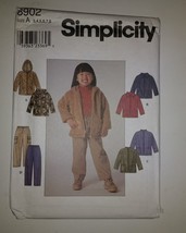 Simplicity 8902 Size 3-8 Child's Jacket and Pants - $12.86