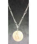 Vintage Greek Goddess Arethusa Dekadrachm Silver Coin Pendant Handmade - £39.46 GBP