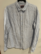 UNTUCKit Striped Linen Button Down Shirt-Blue/White Vin Santo’ Mens RT$99 Large - £13.45 GBP