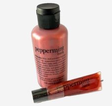 Philosophy Peppermint Bark Shower Gel 4 oz and Lip Shine Gloss Set .5oz New - €58,27 EUR