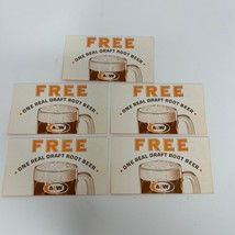 Lot of 5 Vintage A&amp;W Free Root Beer Cards NEW Never Used 1970&#39;s Printed ... - $122.32 MXN