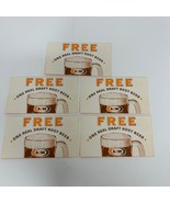 Lot of 5 Vintage A&amp;W Free Root Beer Cards NEW Never Used 1970&#39;s Printed ... - €5,63 EUR