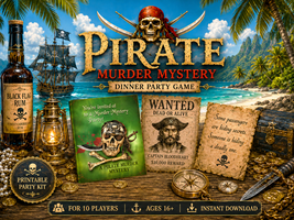 Pirate Murder Mystery dinner  party game download. Instant Download. | P... - $16.95