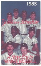 1985 New York Yankees Schedule A New Era Don Mattingly Don Baylor Dave R... - £1.00 GBP