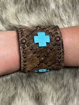 Double J Saddlery cowhide with turquoise bracelet in Brown - size One Size - $95.04