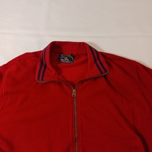 American Living Men's Red Cotton Blend Full Zip Polo Jacket Long Sleeve Size XL image 7