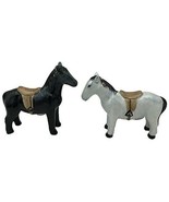 Horse Clover Farm 28160 3D Ceramic Salt &amp; Pepper Shakers Set Susan Winget - £18.15 GBP