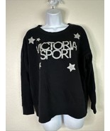 Victoria Sport Womens Size S Black Relaxed Fit Crew Sweatshirt Sparkle G... - £11.47 GBP