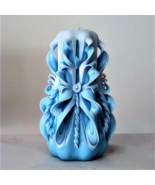 Carved Candles Handmade Home Decor Gift Colourful Design 25cm 10 inch Bl... - $837.00 MXN