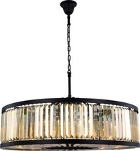 Pendant Light CHELSEA Traditional Antique 10-Light Gold Teak Crystal Matte - £2,352.56 GBP