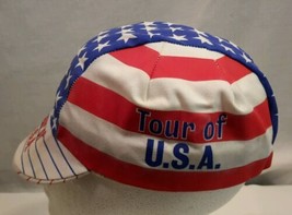 Tour Of U.S.A. Red - White - Blue / Stripes &amp; Stars Painters Style Cap Hat - £13.51 GBP