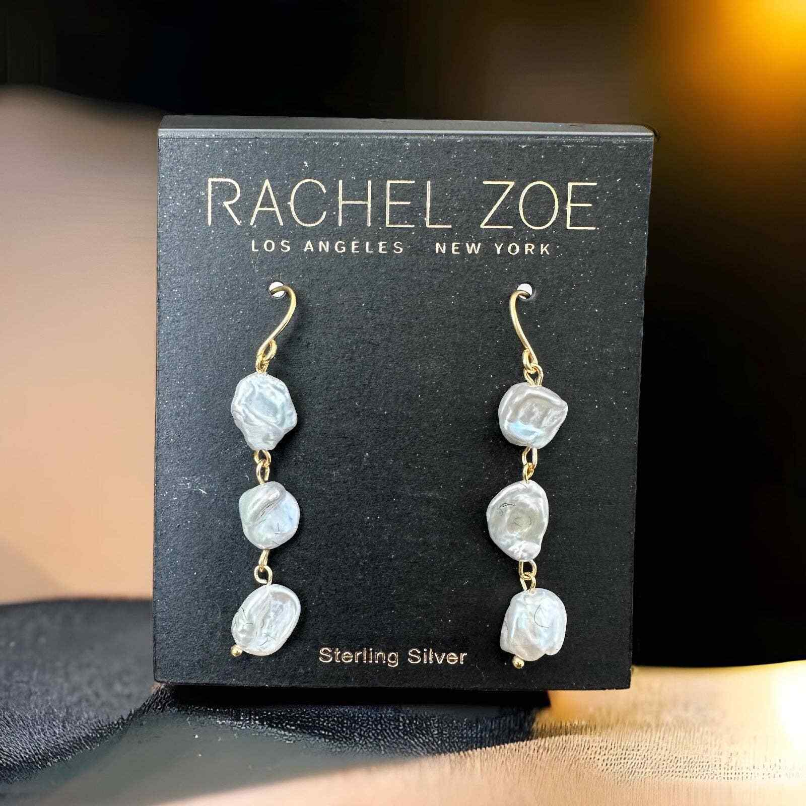 Rachel Zoe Freshwater Pearl & Sterling Silver Dangle Drop Earrings - $40.61