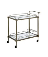 Aditya Serving Cart, Mirrored &amp; Antique Brass Finish - €319,58 EUR