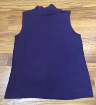 Croft &amp; Barrow Purple High Neck Sleeveless Stretch Sweater Top Size M - £15.81 GBP