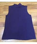 Croft &amp; Barrow Purple High Neck Sleeveless Stretch Sweater Top Size M - £15.77 GBP