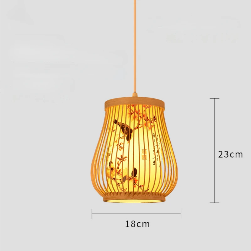 Hand Woven Bamboo Weaving Chandelier Lamp Hanging E27 LED Ceiling Light Pendant  - £167.96 GBP