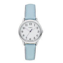 Timex Women&#39;s Easy Reader, Blue Leather Watch, White Dial, Indiglo - $62.95
