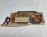 Vintage San Francisco Die Cut Cable Trolley Car Postcard 1950&#39;s Large Si... - $11.88