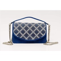 The Nampula Sax Blue Glitter Leather Handbag image 5
