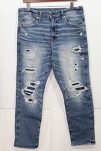NEW Men&#39;s AE Athletic Fit Destroyed Jeans Faded Medium Wash 33 x 30  $59.95 - £34.84 GBP