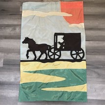 Amish Horse Buggy Banner House Flag Embroidered Outdoor 28” X 43 Vtg - £9.42 GBP