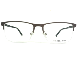 Jhane Barnes Eyeglasses Frames Symmetric GM Black Gray Square Half Rim 54-17-140 - £43.65 GBP