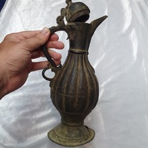 Antique Bronze jug Hand Carved Museum Quality Unique Tea Pot From Pakistan - $10,450.92 MXN