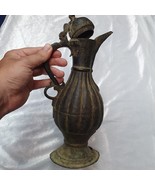 Antique Bronze jug Hand Carved Museum Quality Unique Tea Pot From Pakistan - $10,397.45 MXN