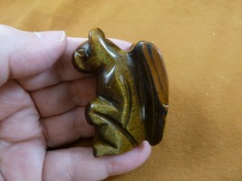 (Y-CAT-ANG-702) brown guardian Angel KITTY CAT gemstone stone carving fi... - £13.99 GBP