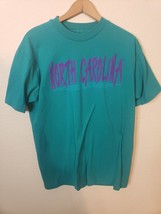 Vintage 1990s 92 North Carolina tourist retro blue Tshirt made usa singl... - £14.11 GBP