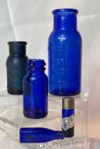 Vtg Bromo Seltzer Vicks Evening In Paris Pharma Perfume Cobalt Blue Bottle Lot - £23.42 GBP
